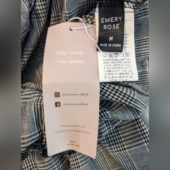 Emery Rose Plaid Drawstring Pants Medium NWT - Picture 5 of 8